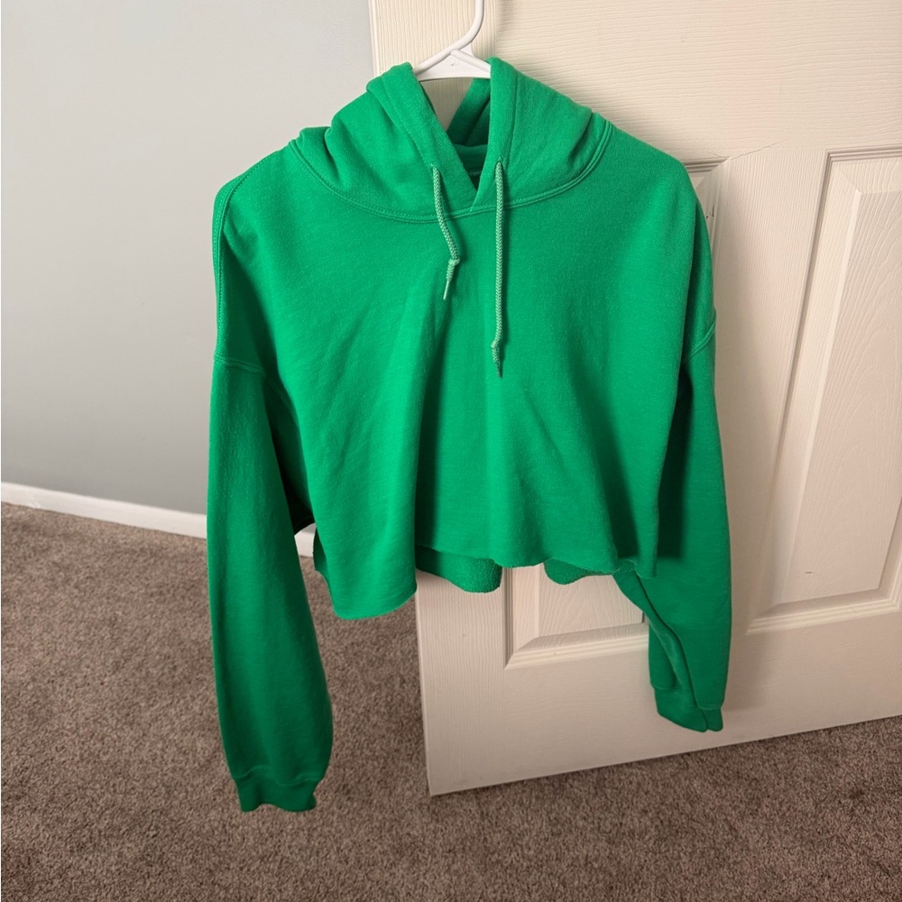 Gildan Vibrant Green Women's Cropped Hoodie